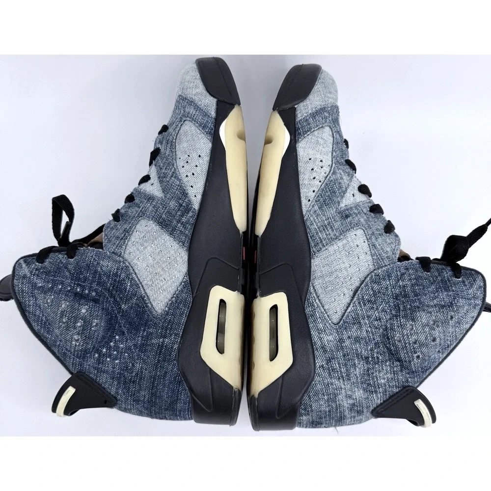 Air Jordan 6 Retro Washed Denim Mens 10.5 Blue Black CT5350-401 Basketball